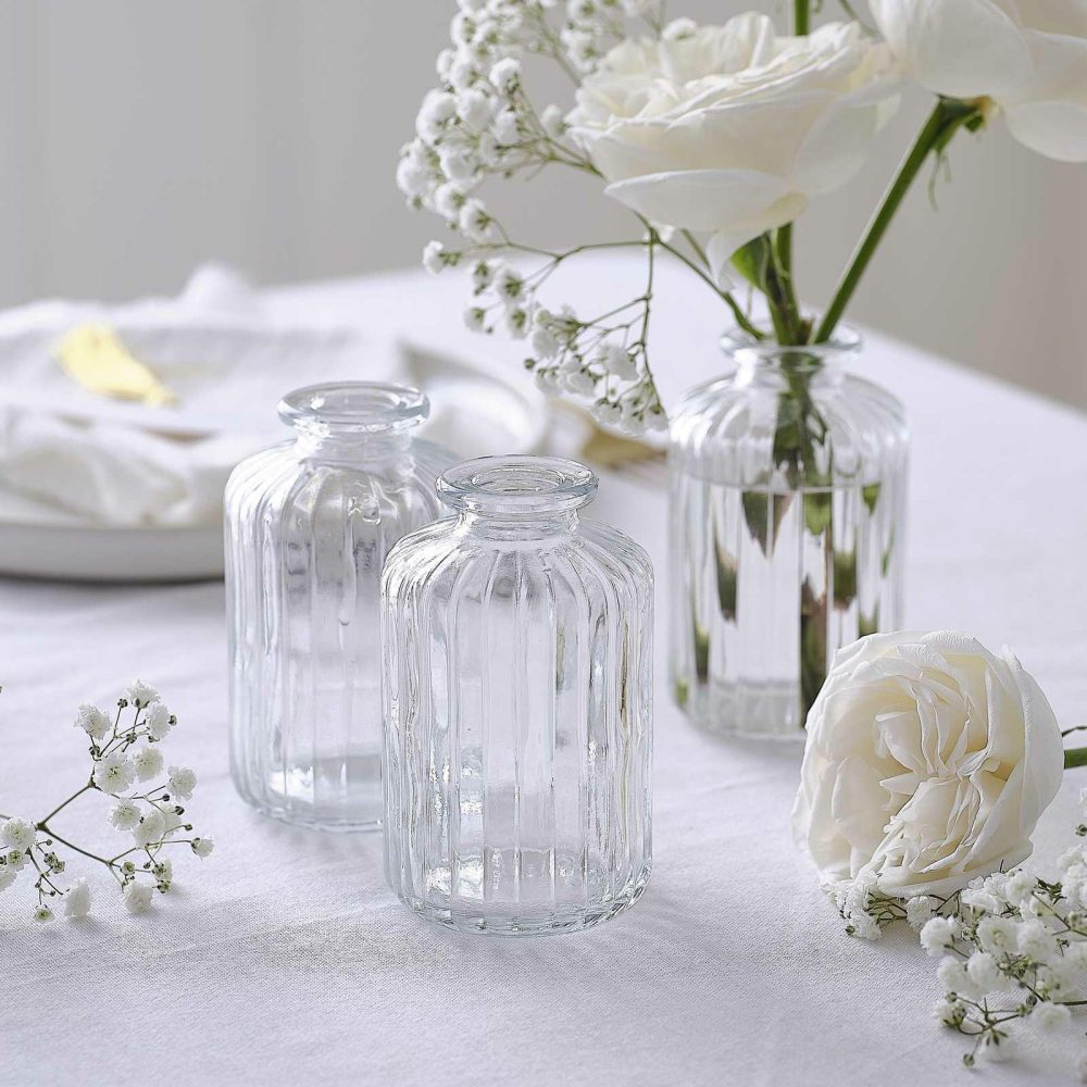 Wedding Centrepieces |   Clear Glass Bud Vases Wedding Table Decorations Wedding Centrepieces