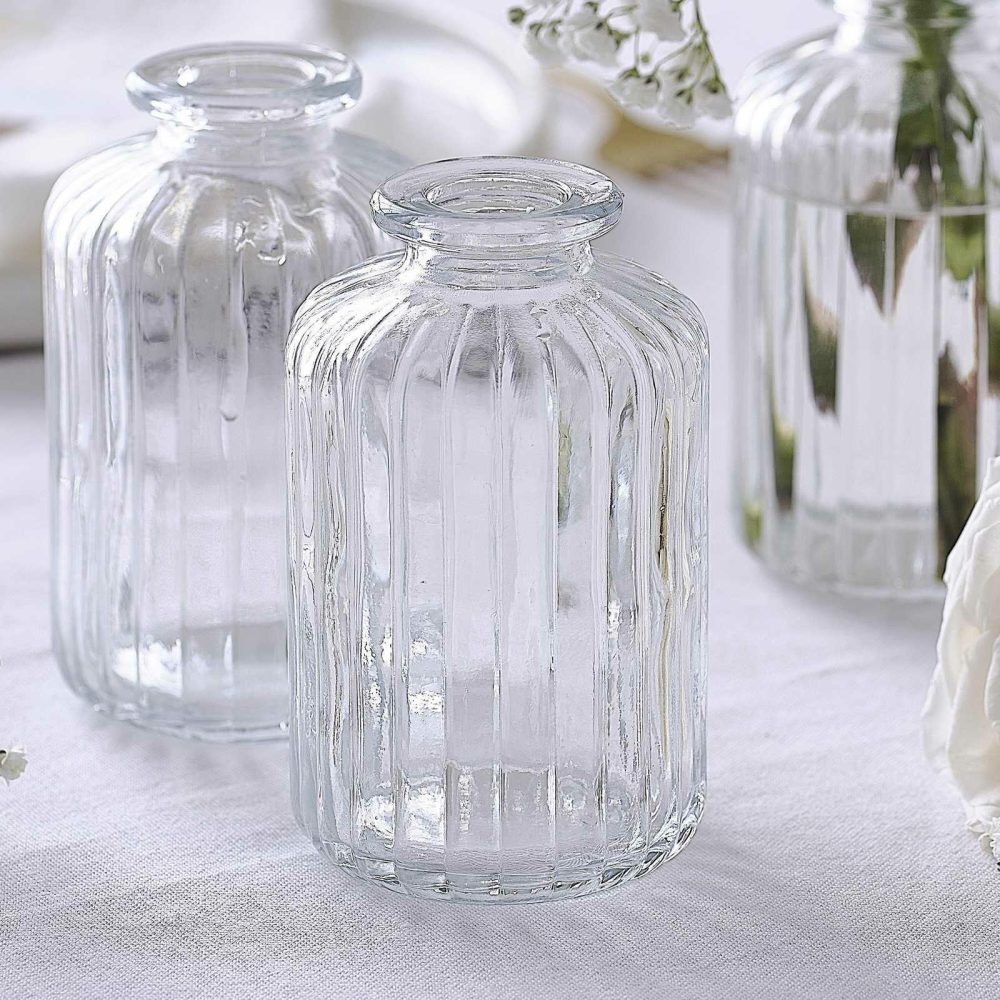 Wedding Centrepieces |   Clear Glass Bud Vases Wedding Table Decorations Wedding Centrepieces