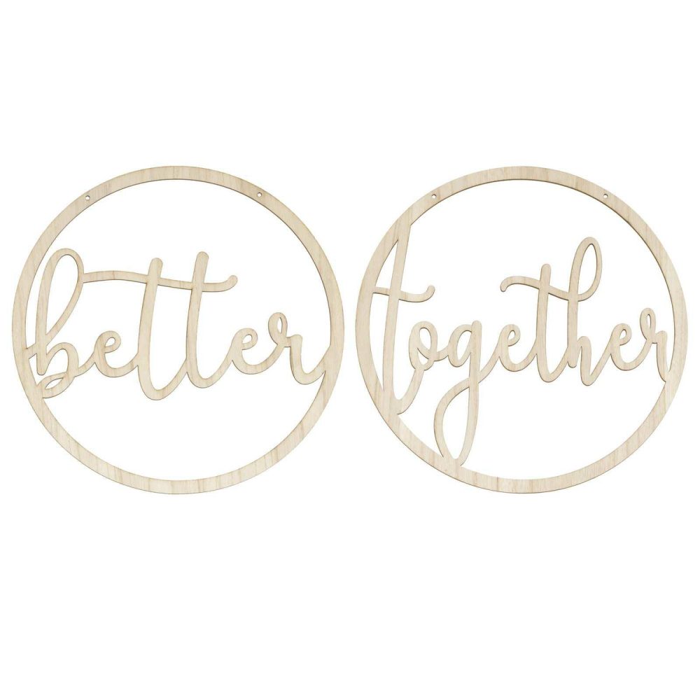 Wedding Chair Decorations |   Better Together Wedding Chair Signs Wooden Hoops Wedding Chair Decorations Wedding Chair Decorations