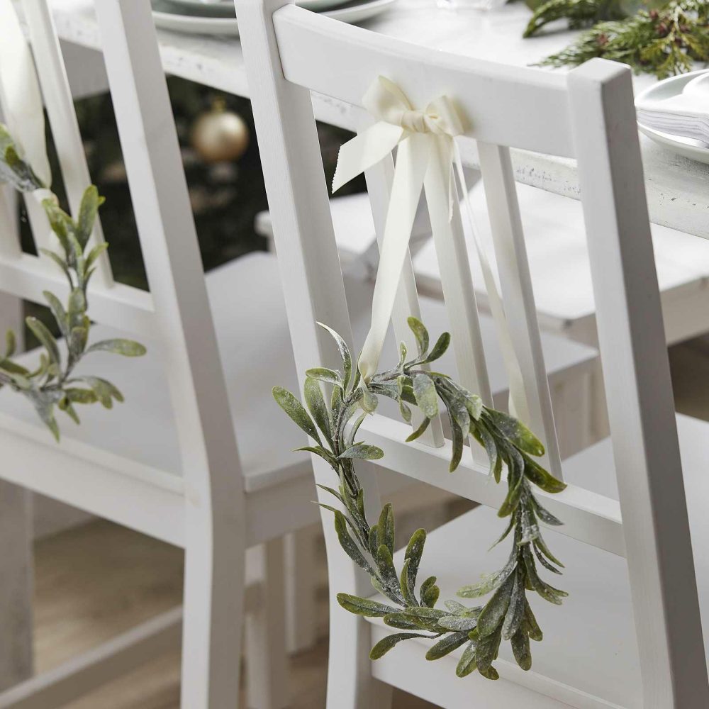 Wedding Chair Decorations |   Mistletoe Wreath Chair Decorations Wedding Chair Decorations