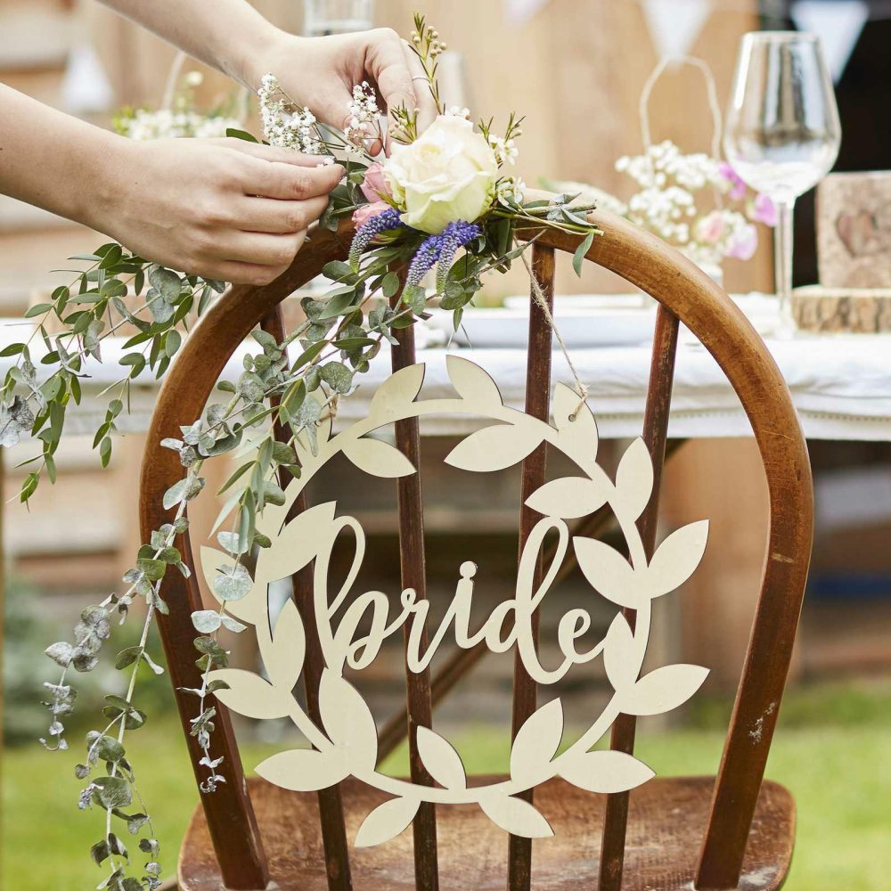 Wedding Chair Decorations |   Wooden Bride And Groom Wedding Chair Signs Wedding Chair Decorations Wedding Chair Decorations