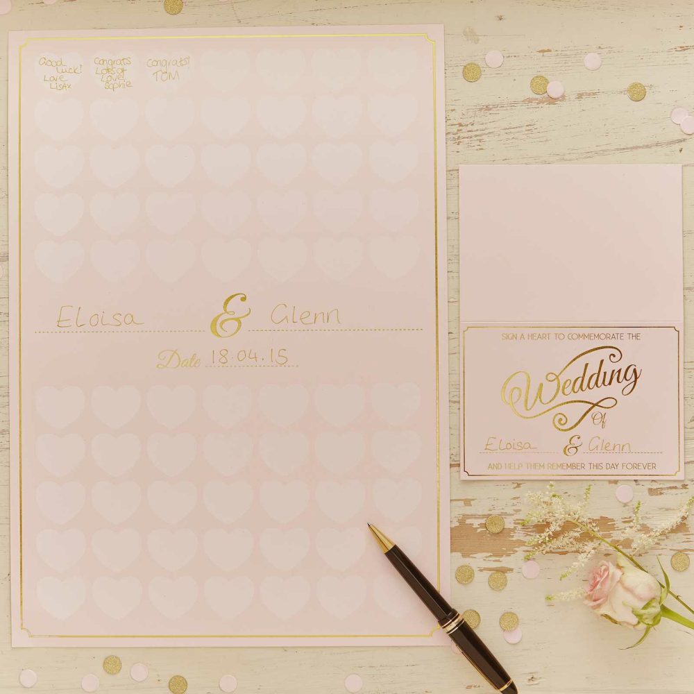 Wedding Guest Books |   Heart Guest Book A3 Poster – Pastel Perfection Wedding Guest Books Wedding Guest Books