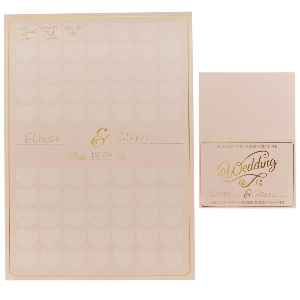 Wedding Guest Books |   Heart Guest Book A3 Poster – Pastel Perfection Wedding Guest Books Wedding Guest Books