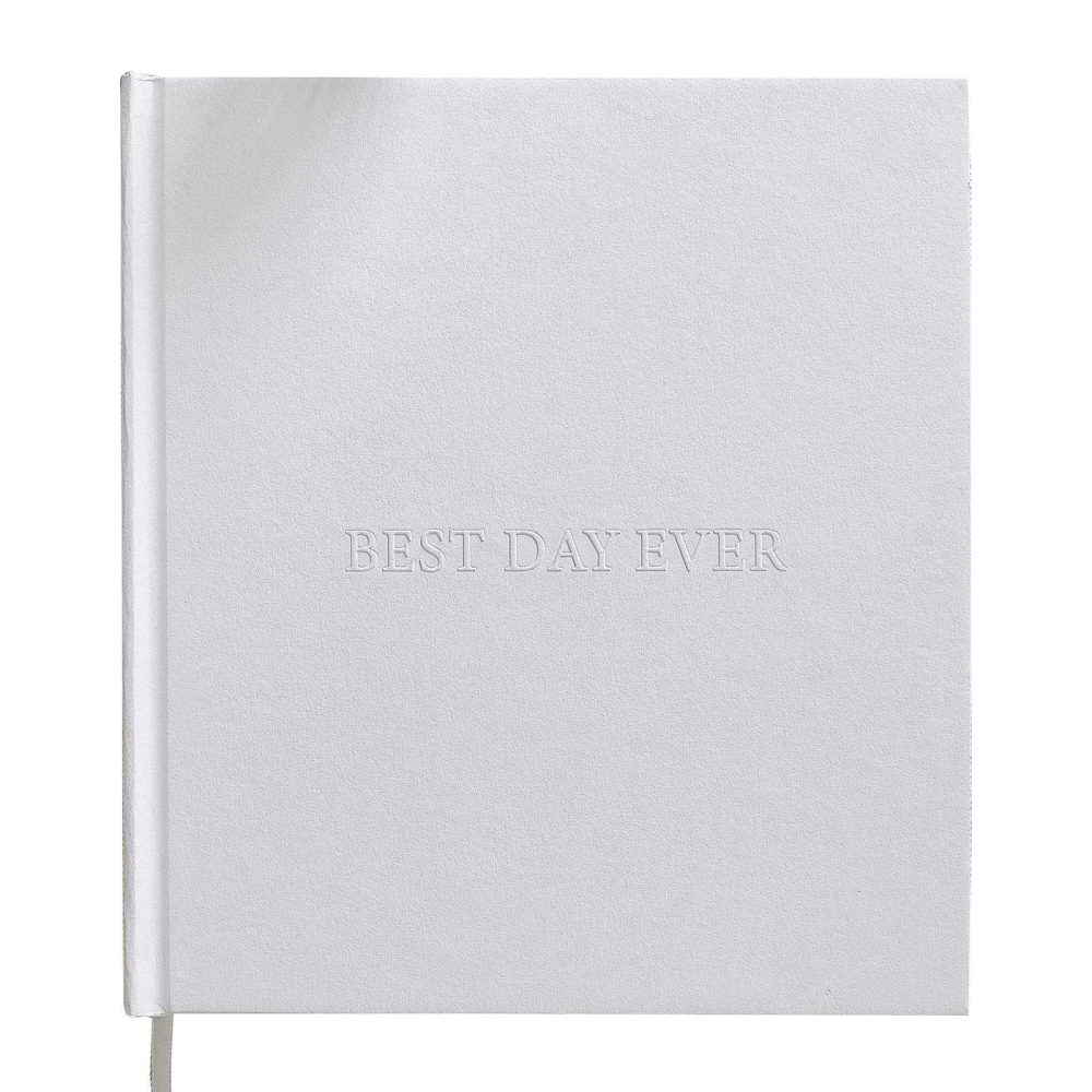 Wedding Guest Books |   White Embossed Best Day Ever Wedding Photo Album Wedding Guest Books Wedding Guest Books