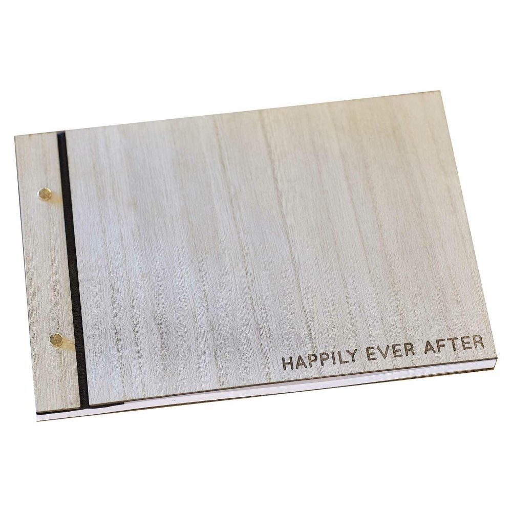 Wedding Guest Books |   Wooden Happily Ever After Wedding Guest Book Wedding Guest Books Wedding Guest Books