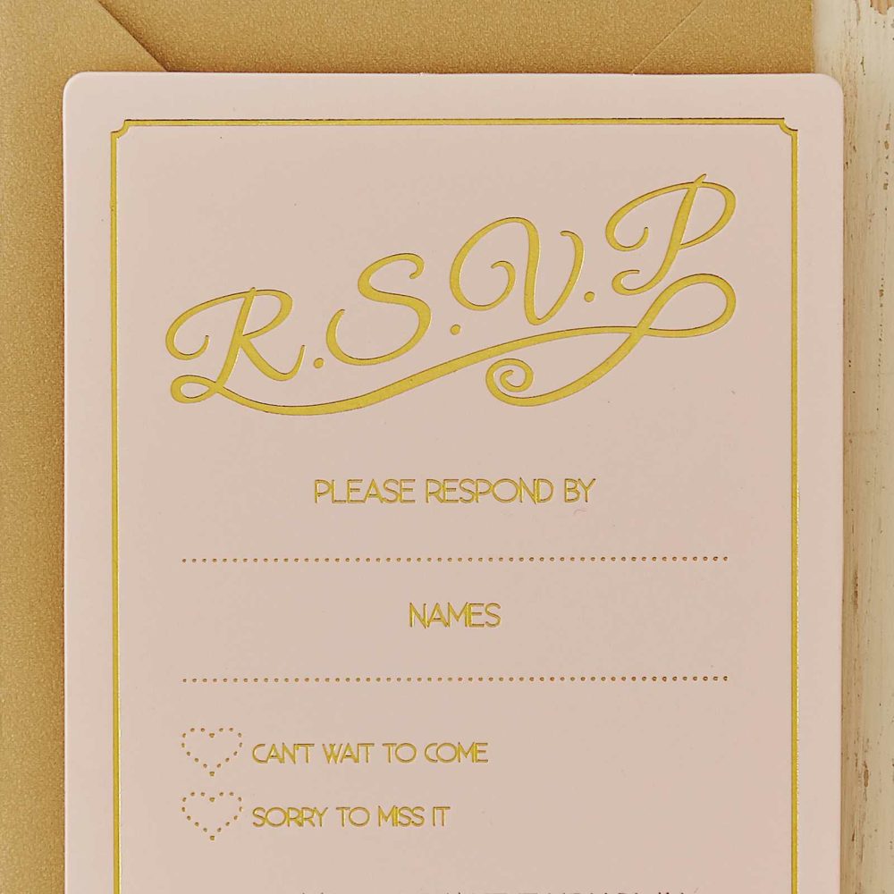 Wedding Invitations |   Gold Foiled Rsvp Cards – Pastel Perfection Wedding Invitations Wedding Invitations