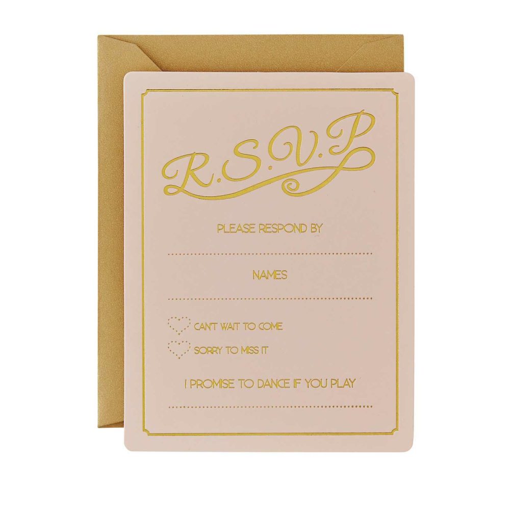 Wedding Invitations |   Gold Foiled Rsvp Cards – Pastel Perfection Wedding Invitations Wedding Invitations