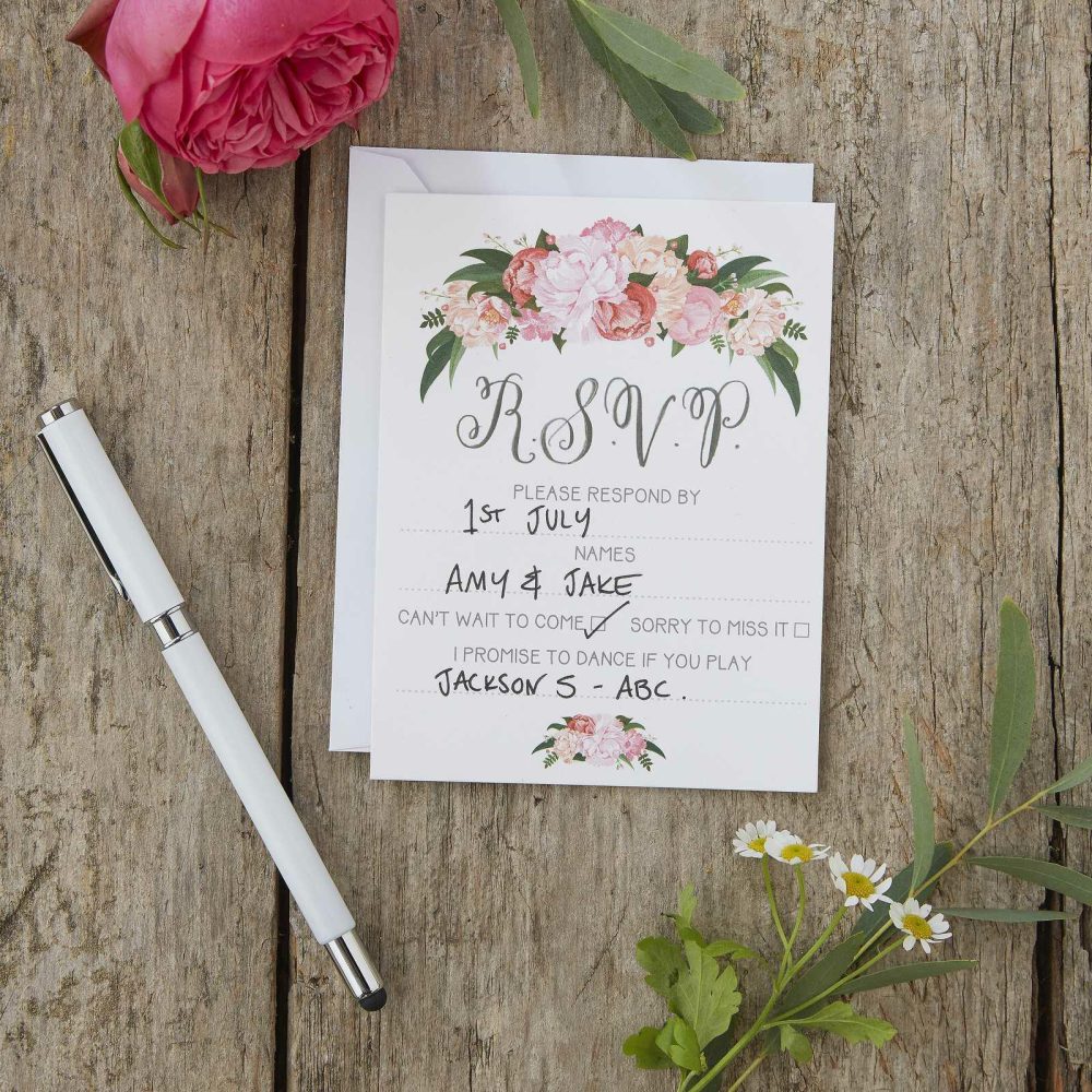 Wedding Invitations |   Hand Illustrated Floral Rsvp Cards – Boho Wedding Invitations Wedding Invitations