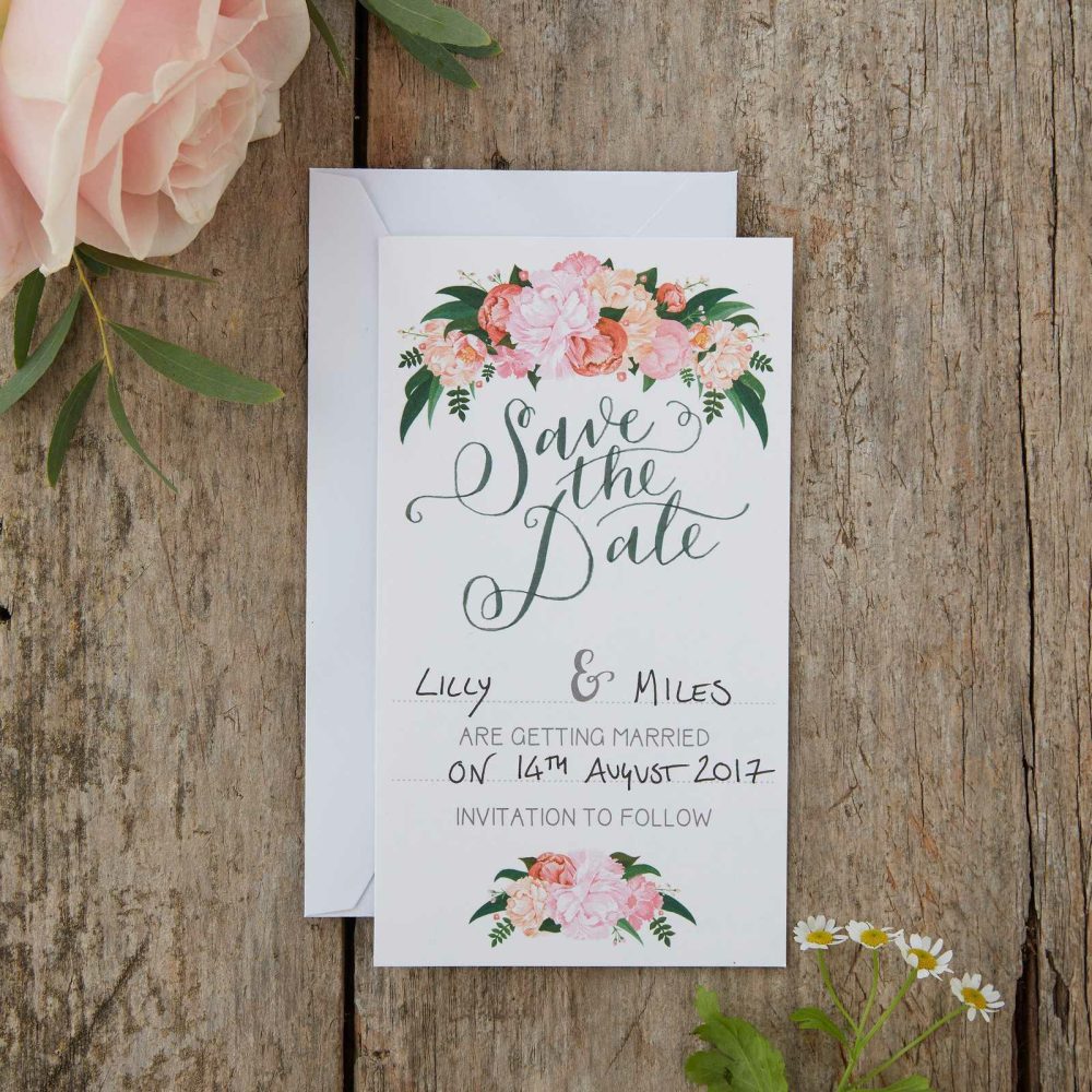 Wedding Invitations |   Hand Illustrated Floral Save The Date Cards – Boho Wedding Invitations Wedding Invitations