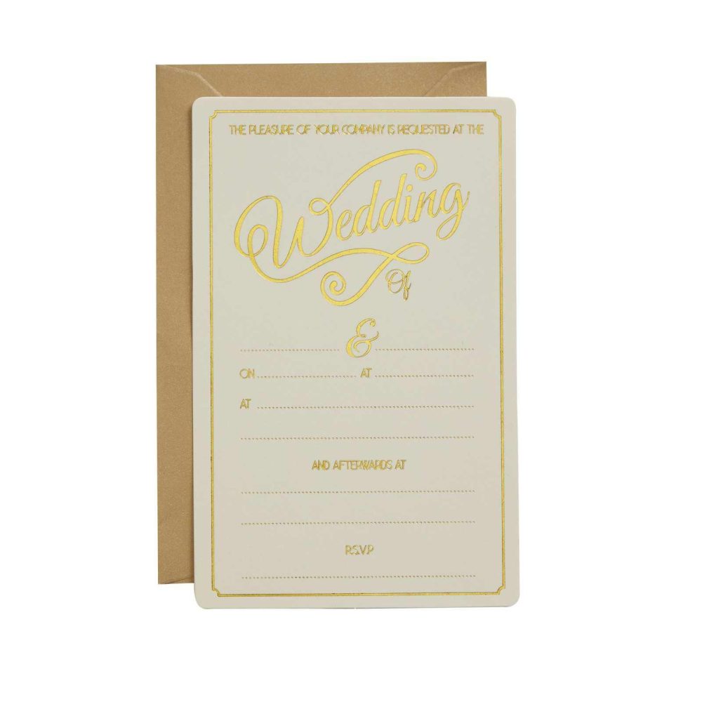 Wedding Invitations |   Ivory & Gold Foiled Wedding Invitations – Metallic Perfection Wedding Invitations Wedding Invitations