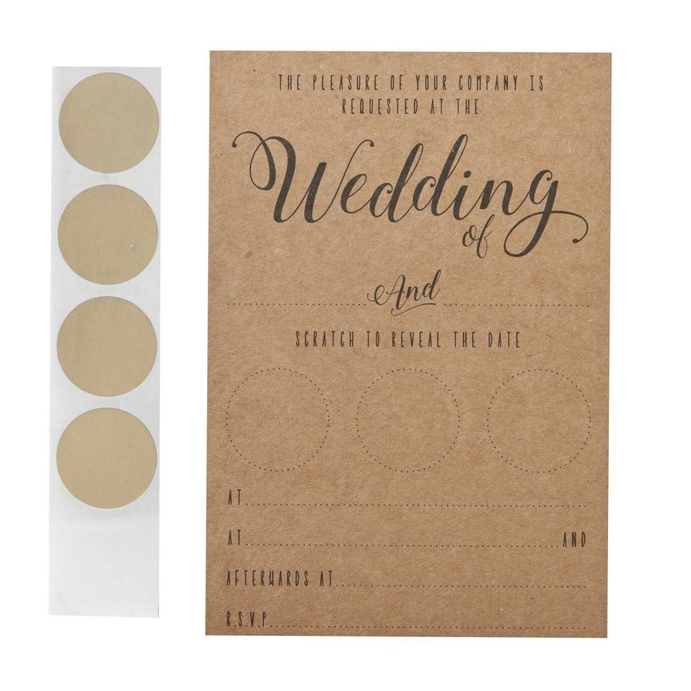 Wedding Invitations |   Kraft Scratch The Date Wedding Invitations – Scratch & Reveal Wedding Invitations Wedding Invitations