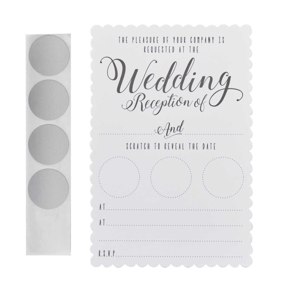 Wedding Invitations |   White Scratch The Date Wedding Evening Invitations – Scratch & Reveal Wedding Invitations Wedding Invitations