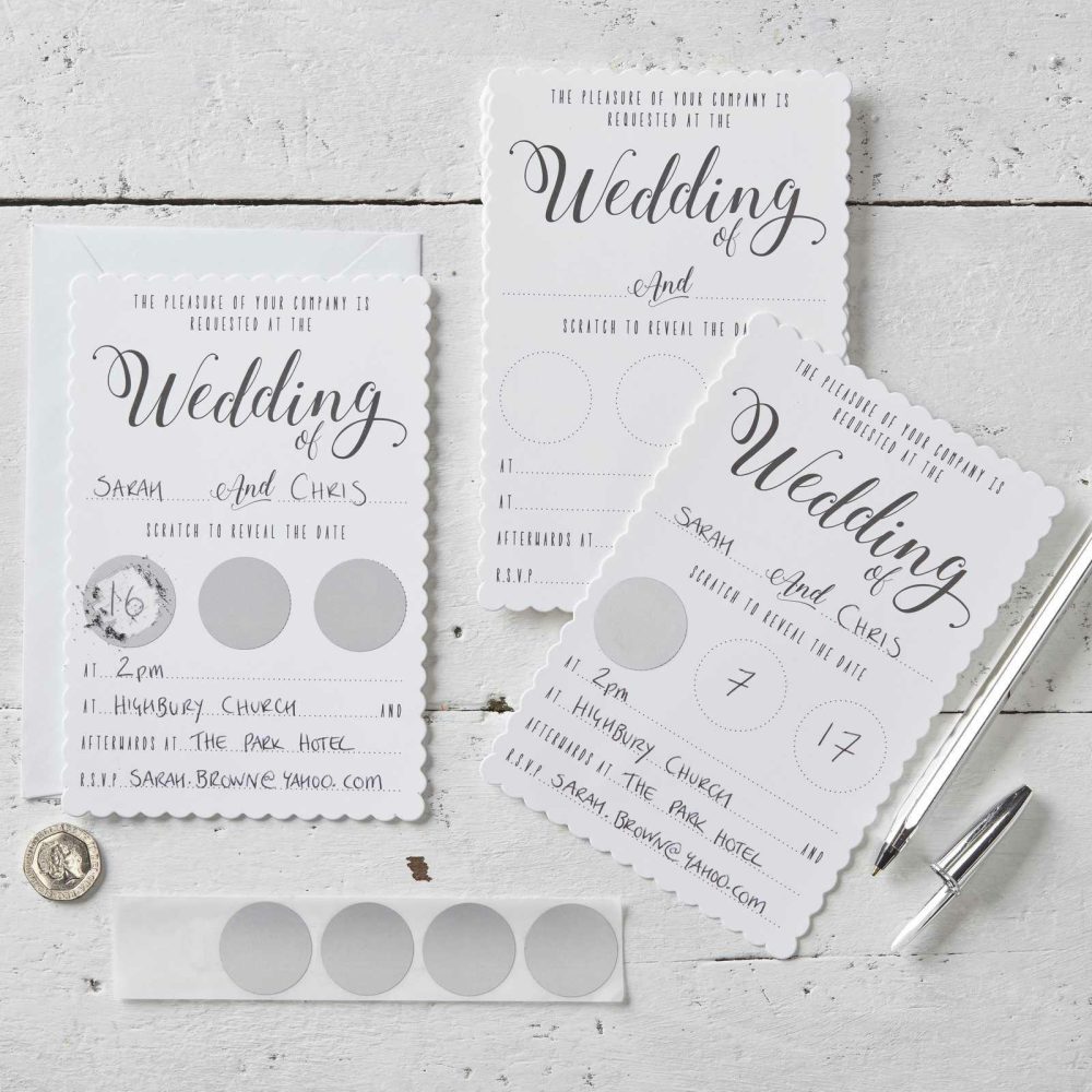 Wedding Invitations |   White Scratch The Date Wedding Invitations – Scratch & Reveal Wedding Invitations Wedding Invitations