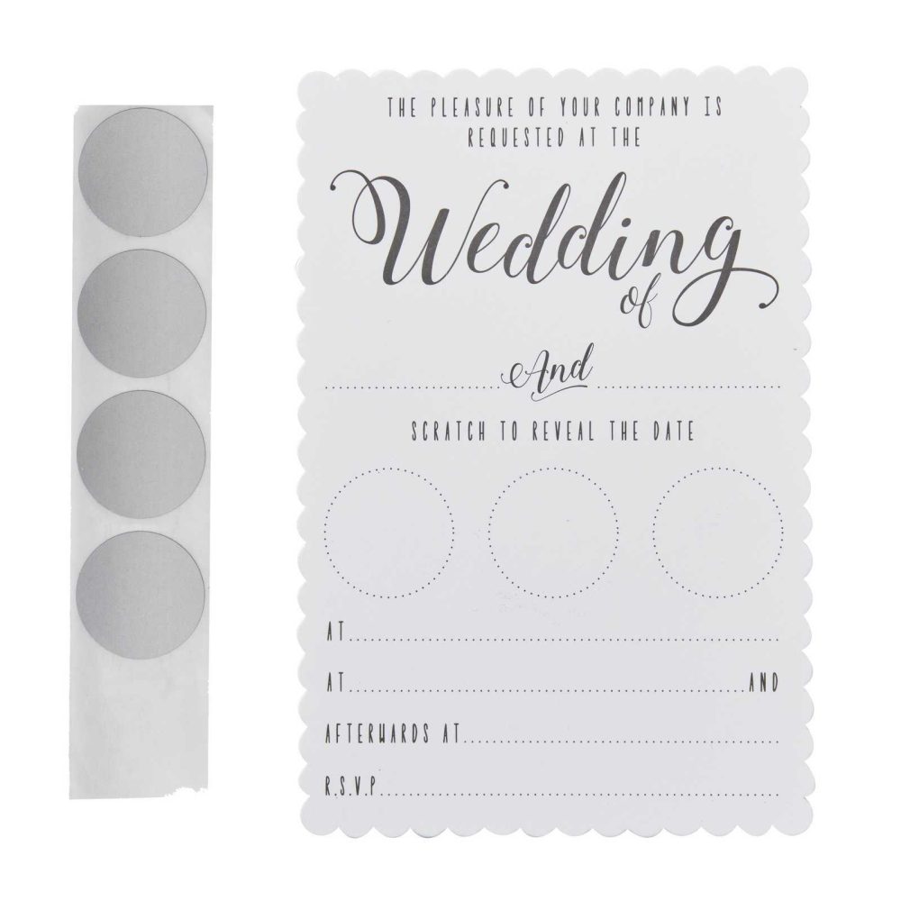 Wedding Invitations |   White Scratch The Date Wedding Invitations – Scratch & Reveal Wedding Invitations Wedding Invitations