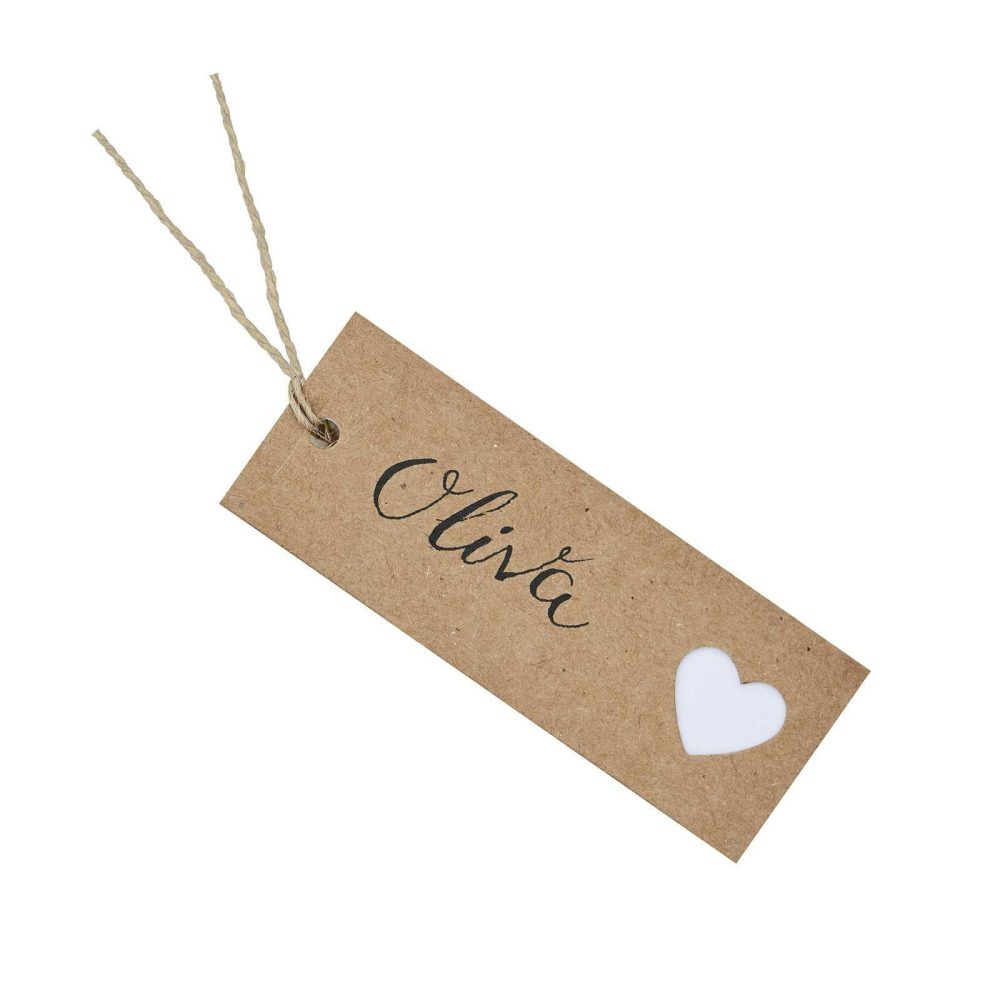 Wedding Place Cards & Holders |   Kraft Heart Wedding Place Card Tag Wedding Place Cards & Holders Wedding Place Cards & Holders