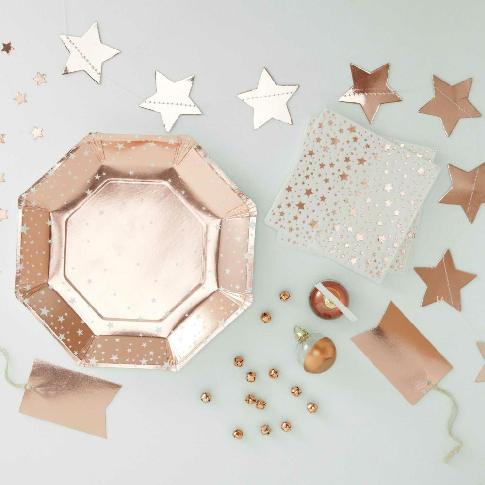 Wedding Place Cards & Holders |   Rose Gold Dipped Glass Bauble Place Card Holders – Metallic Star Wedding Place Cards & Holders Wedding Place Cards & Holders