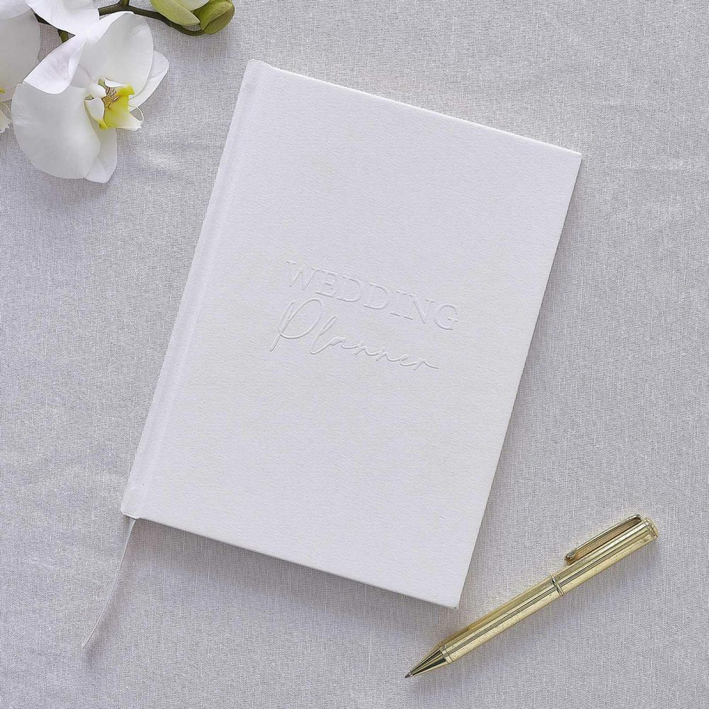 Wedding Planners |   White Embossed Wedding Planner Wedding Stationery Wedding Planners