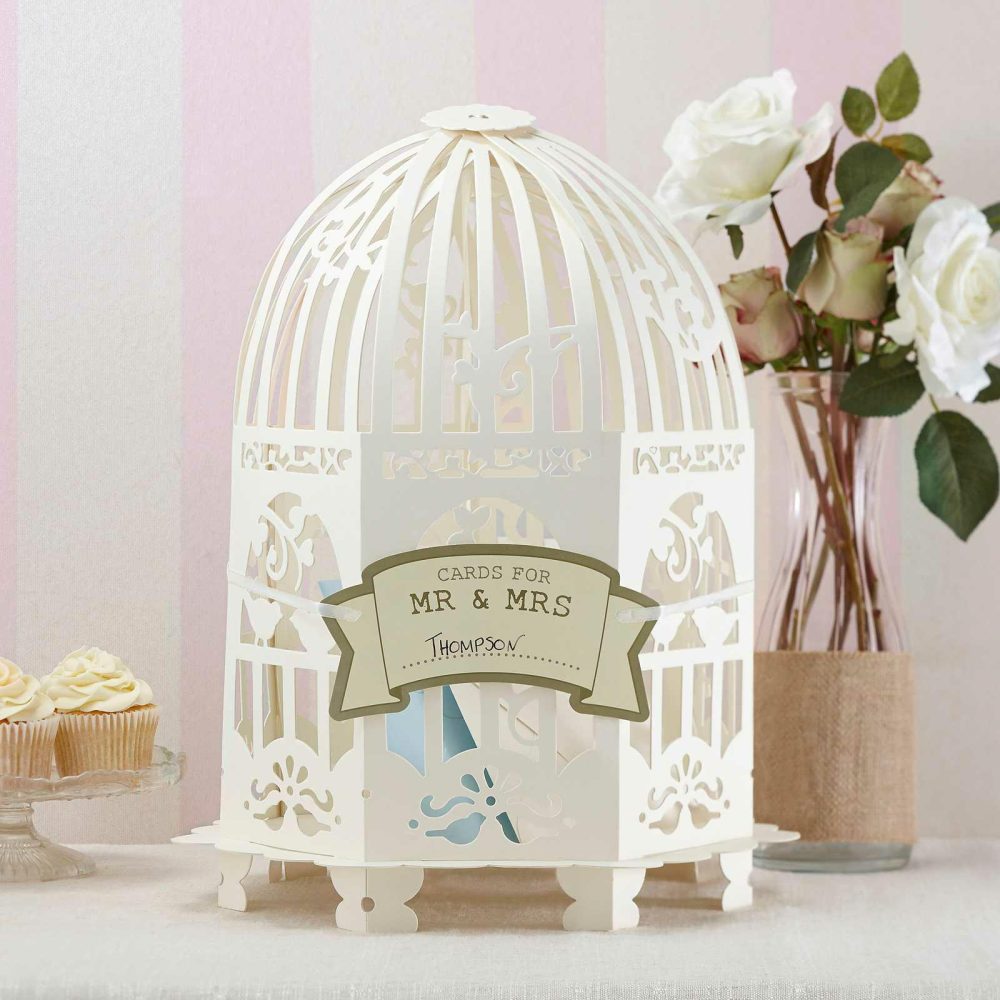 Wedding Post Box |   Wedding Post Box Birdcage In Ivory – Vintage Lace Wedding Post Box Wedding Post Box