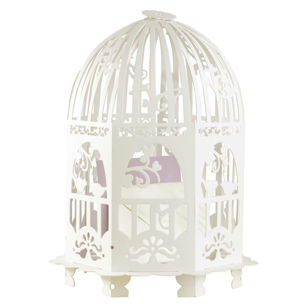 Wedding Post Box |   Wedding Post Box Birdcage In Ivory – Vintage Lace Wedding Post Box Wedding Post Box