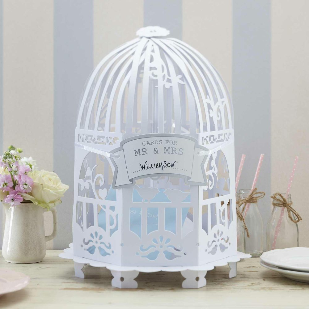 Wedding Post Box |   Wedding Post Box Birdcage – Vintage Lace Wedding Post Box