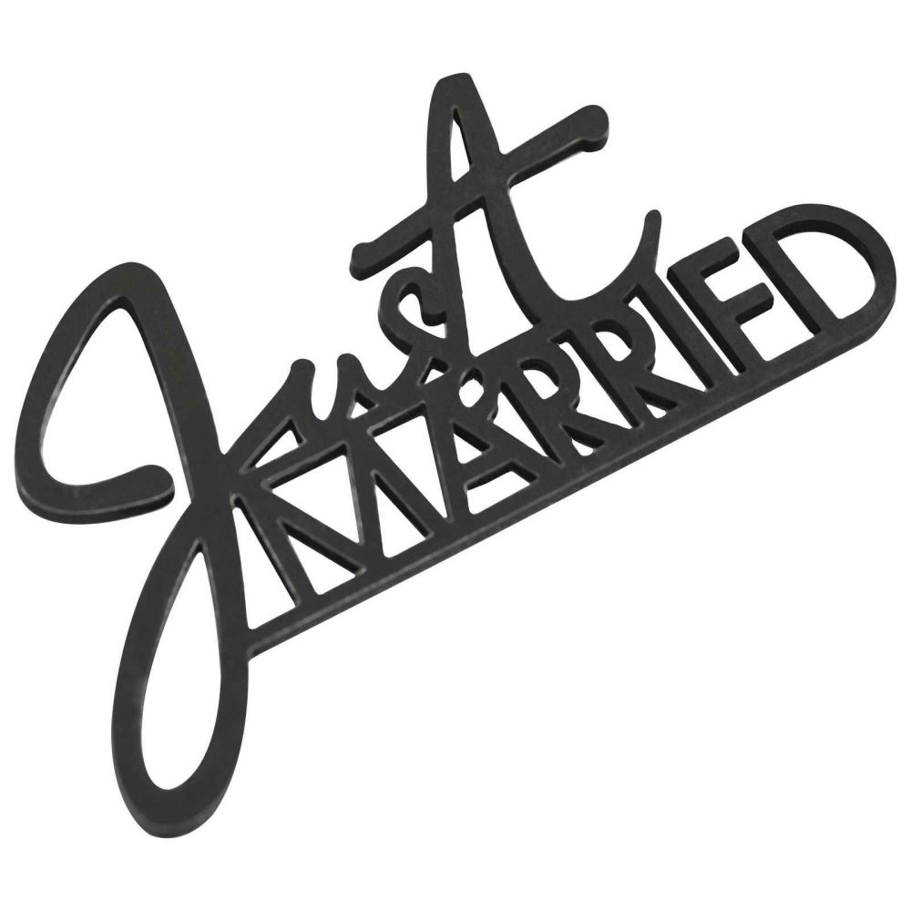 Wedding Signs |   Black Wooden Just Married Table Sign Wedding Decorations Wedding Signs