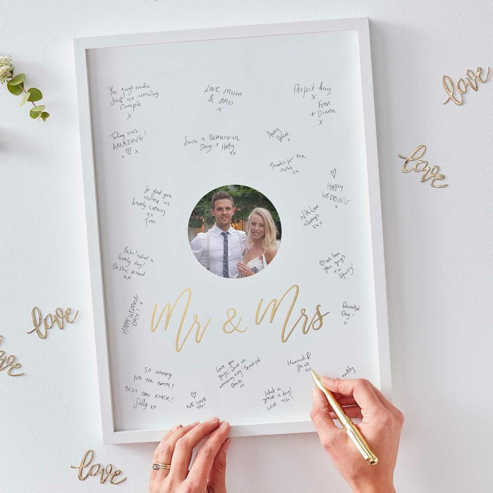 Wedding Signs |   Mr And Mrs Alternative Guest Book Signing Frame Wedding Decorations Wedding Signs