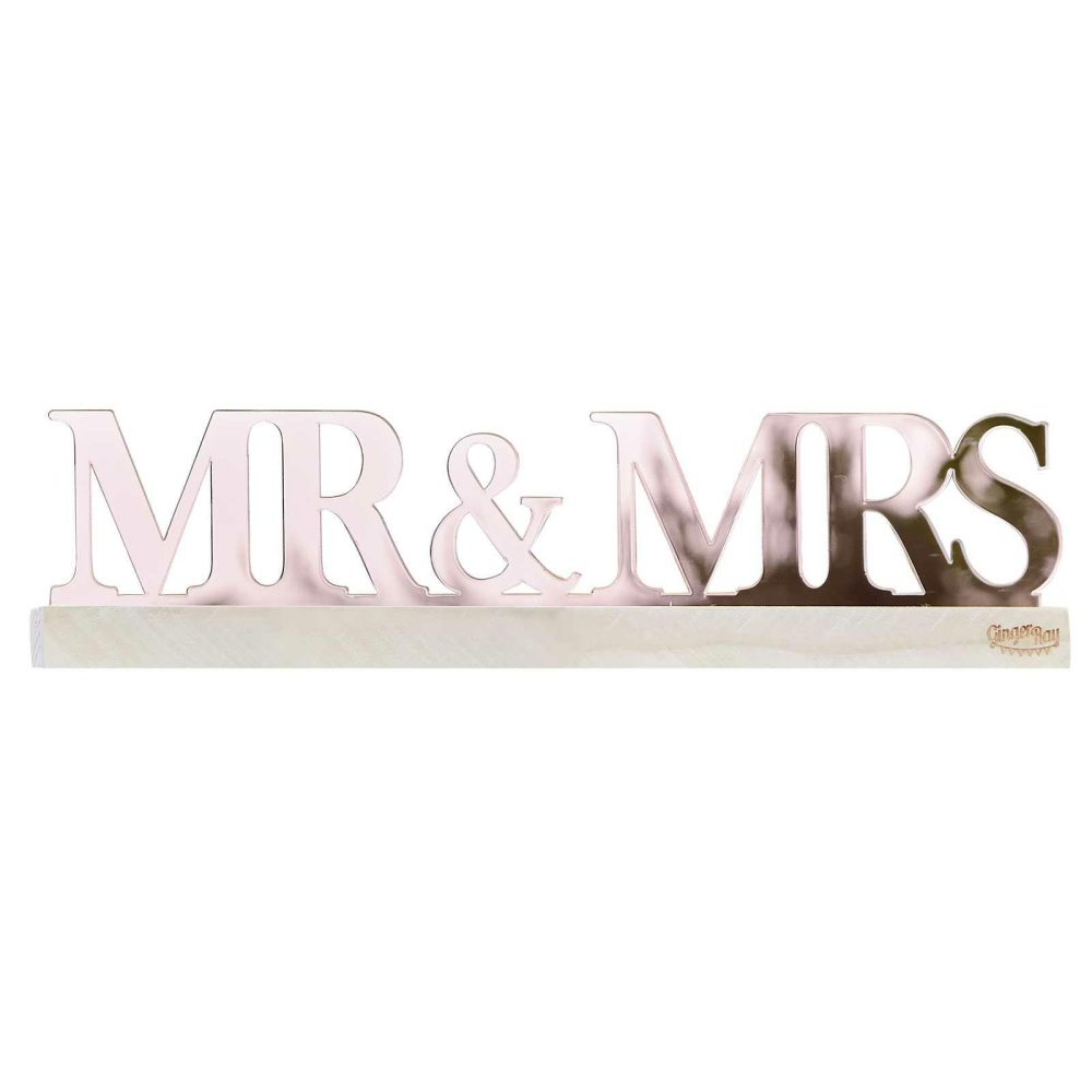 Wedding Signs |   Rose Gold Acrylic Mr And Mrs Sign Wedding Decorations Wedding Signs