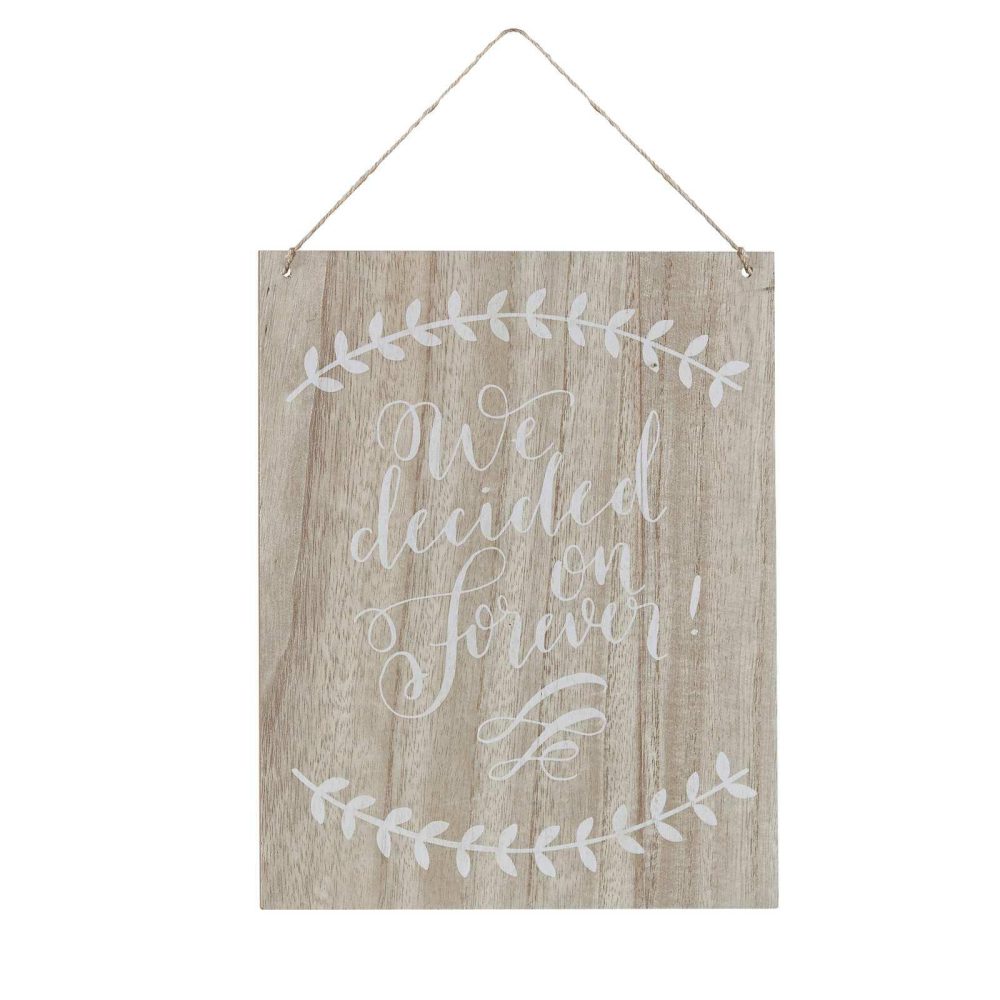 Wedding Signs |   We Decided On Forever Wooden Sign – Boho Wedding Decorations Wedding Signs