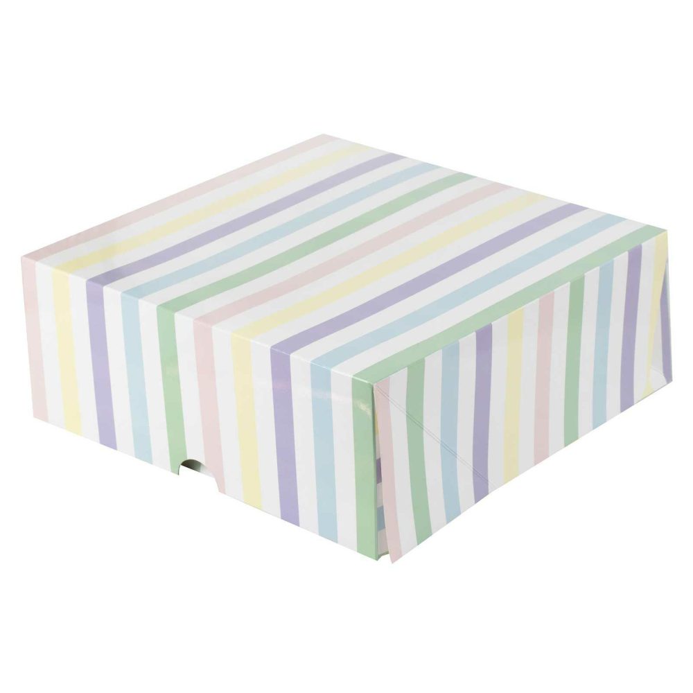 Wedding Sweet Table |   Pastel Striped Cake Boxes Wedding Sweet Table