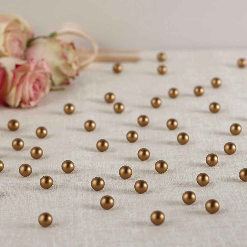 Wedding Table Confetti |   Matt Gold Table Pearls – Love Struck Wedding Table Confetti Wedding Table Confetti