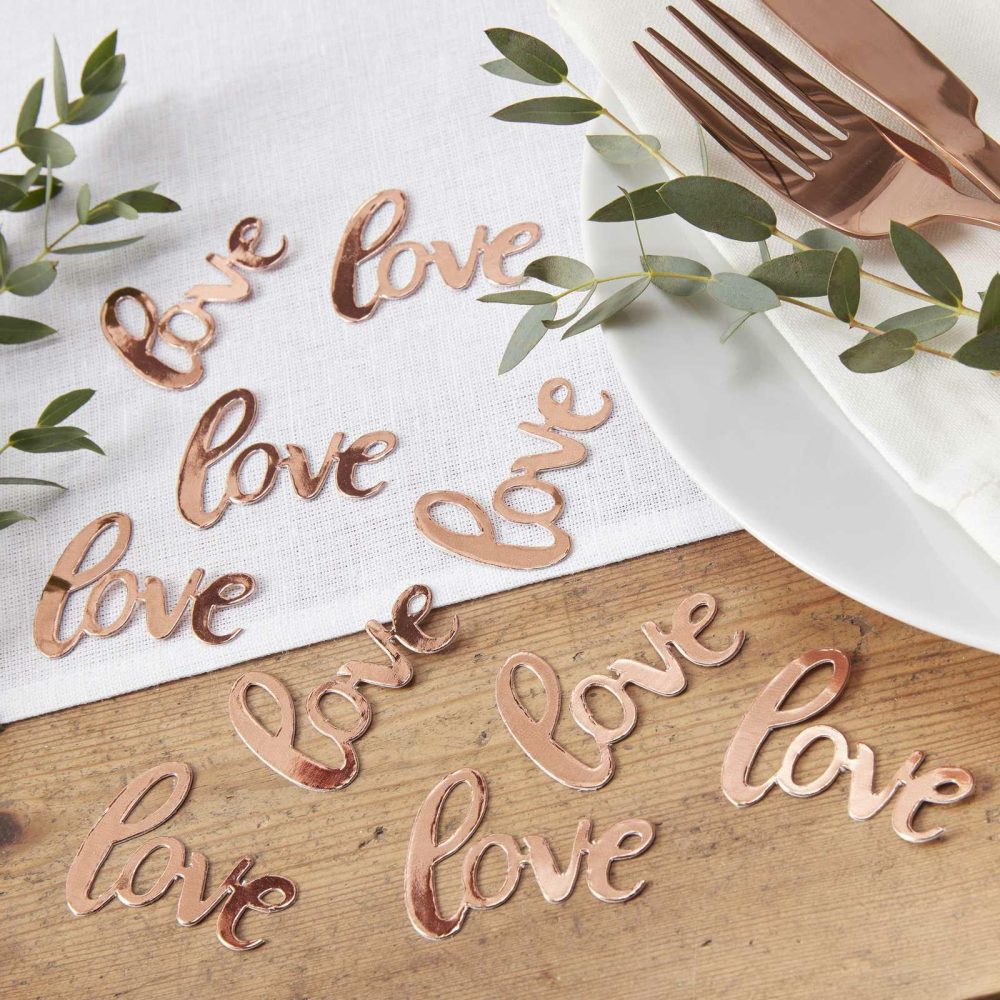 Wedding Table Confetti |   Rose Gold Love Wedding Confetti Wedding Table Confetti Wedding Table Confetti