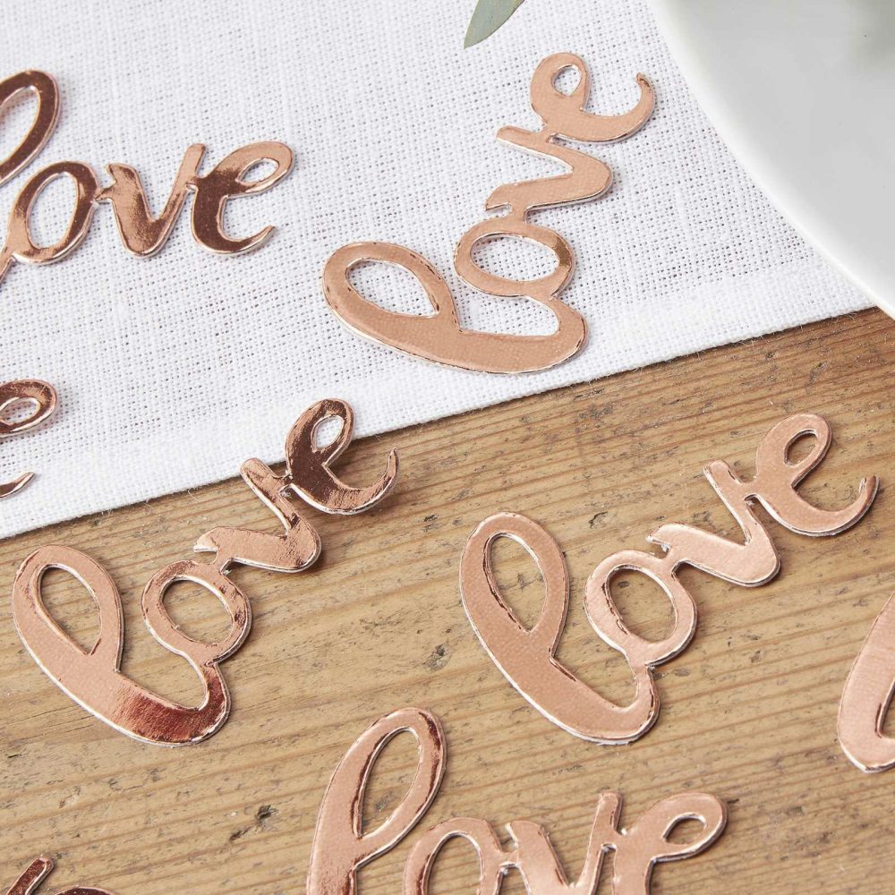 Wedding Table Confetti |   Rose Gold Love Wedding Confetti Wedding Table Confetti Wedding Table Confetti