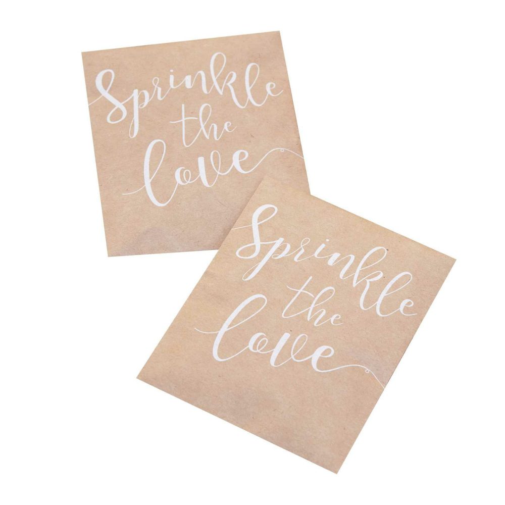 Wedding Table Confetti |   Sprinkle The Love Tissue Paper Confetti Pouch – Rustic Country Wedding Table Decorations Wedding Table Confetti