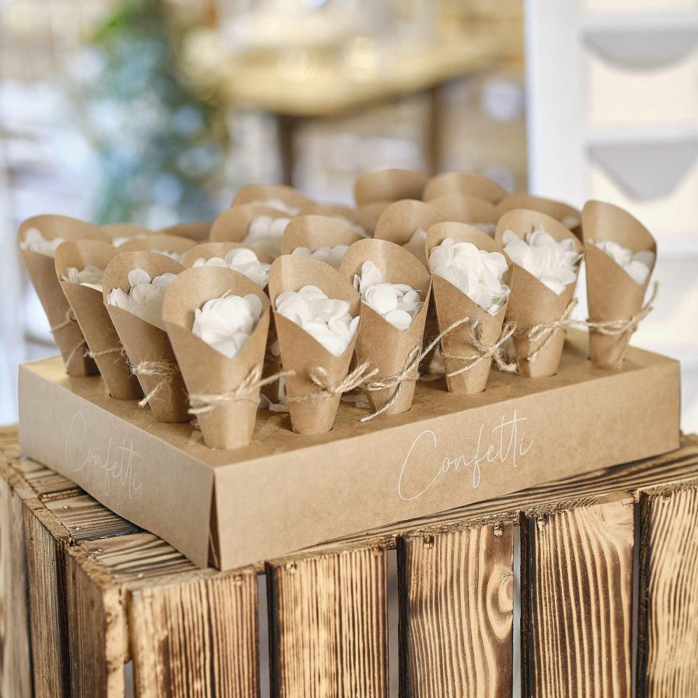 Wedding Table Confetti |   Wedding Confetti Cone Holder With 24 Cones And Confetti Wedding Table Confetti Wedding Table Confetti