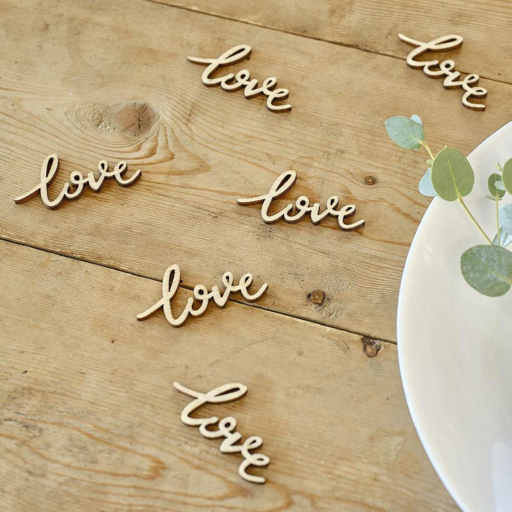 Wedding Table Confetti |   Wooden Love Wedding Table Confetti Wedding Table Confetti Wedding Table Confetti