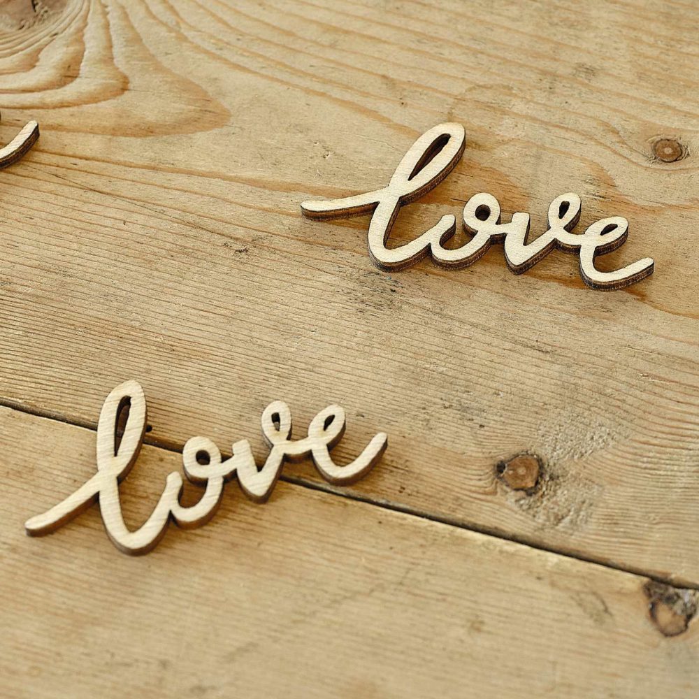 Wedding Table Confetti |   Wooden Love Wedding Table Confetti Wedding Table Confetti Wedding Table Confetti