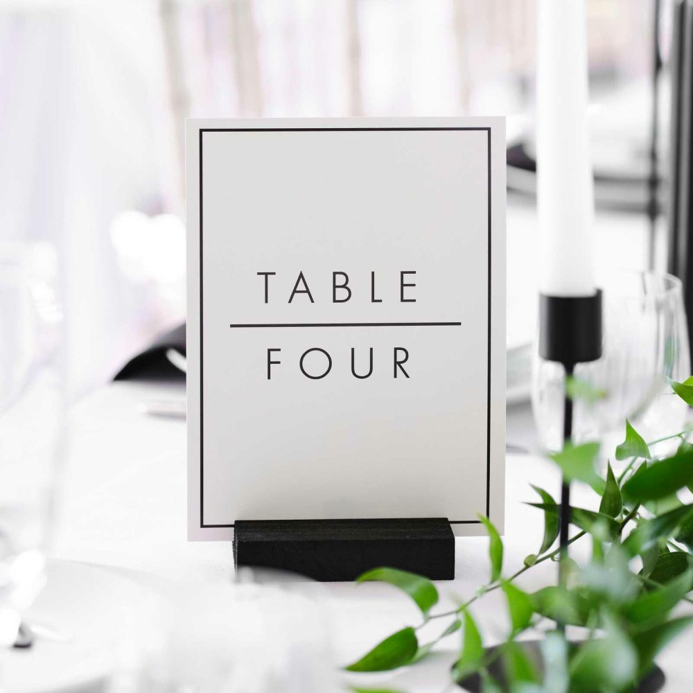 Wedding Table Numbers |   Black & White Wedding Table Numbers Holders & Cards Wedding Table Decorations Wedding Table Numbers