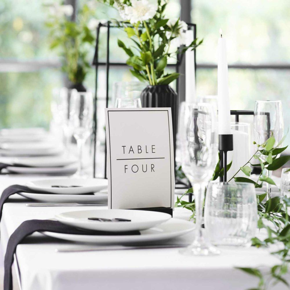 Wedding Table Numbers |   Black & White Wedding Table Numbers Holders & Cards Wedding Table Decorations Wedding Table Numbers