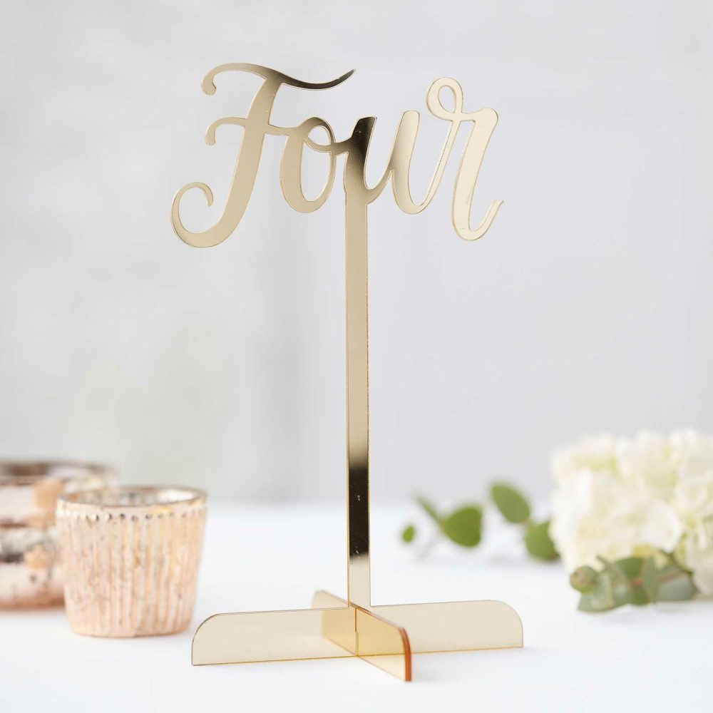 Wedding Table Numbers |   Gold Acrylic Wedding Table Numbers 1-12 Wedding Table Decorations Wedding Table Numbers