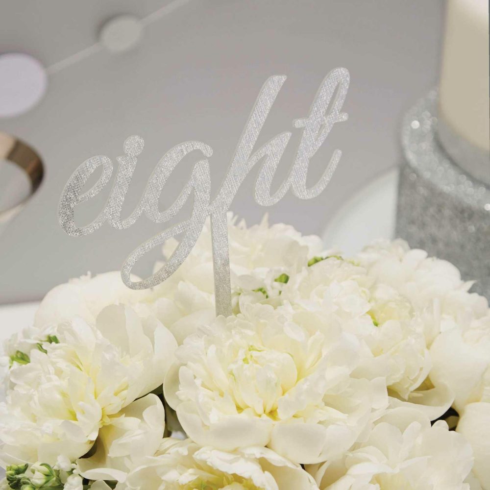 Wedding Table Numbers |   Silver Wedding Table Numbers Wedding Table Decorations Wedding Table Numbers