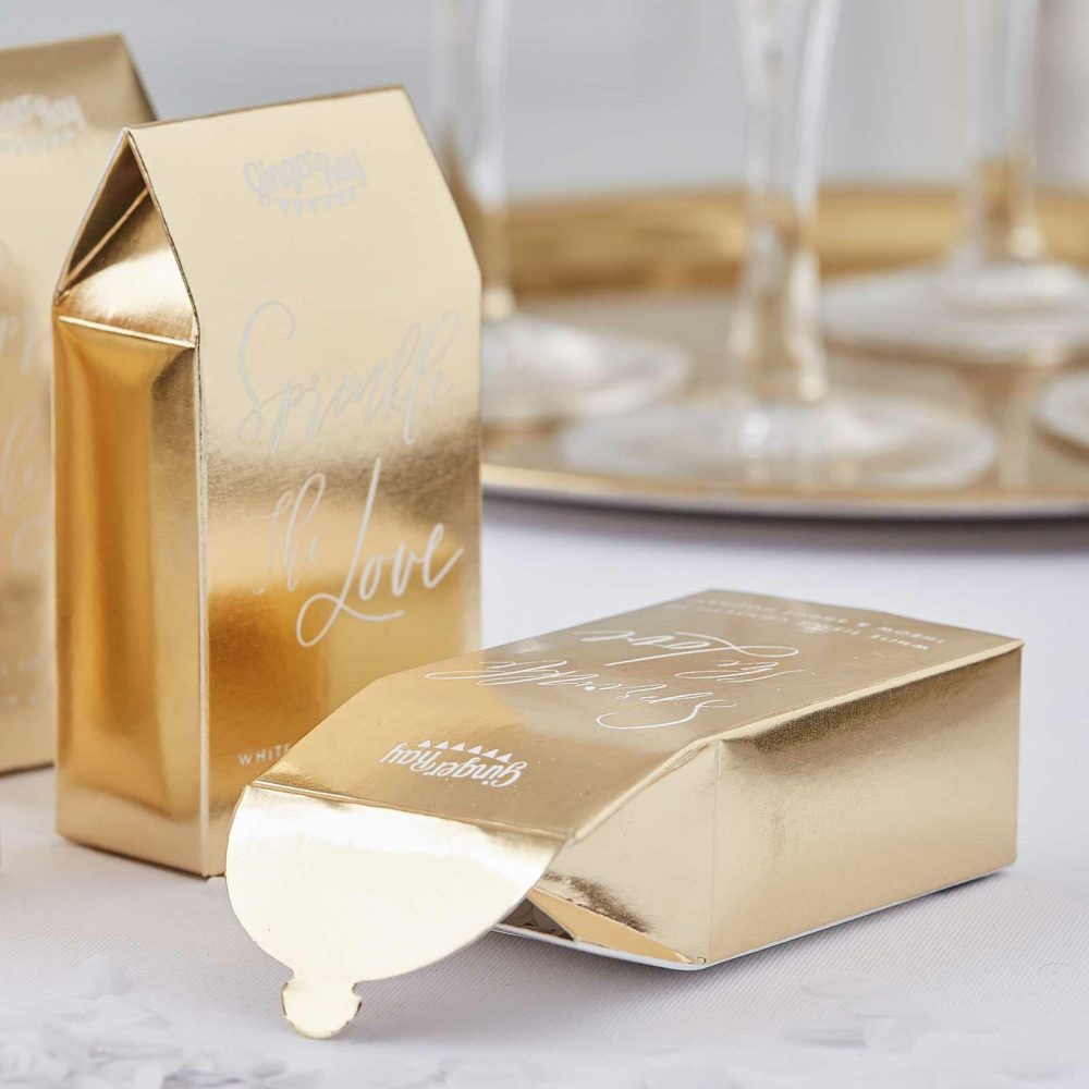 Wedding Throwing Confetti |   Gold Wedding White Confetti Box Wedding Details Wedding Throwing Confetti