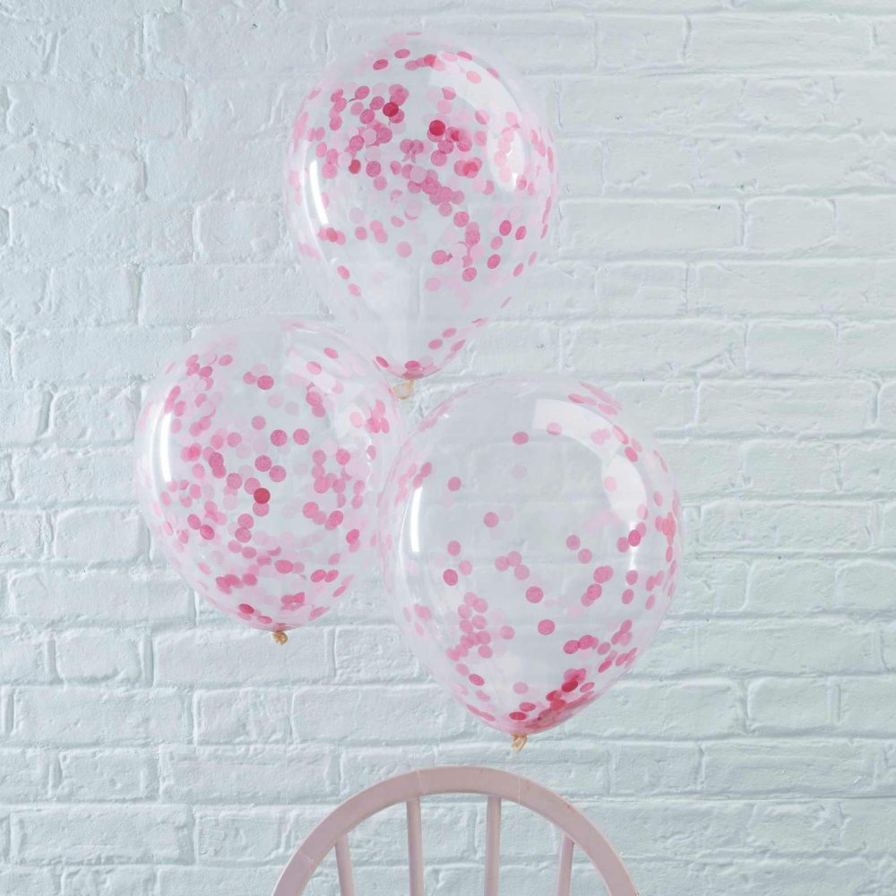 Confetti Balloons |   Pink Confetti Balloons Balloons Clear Balloons