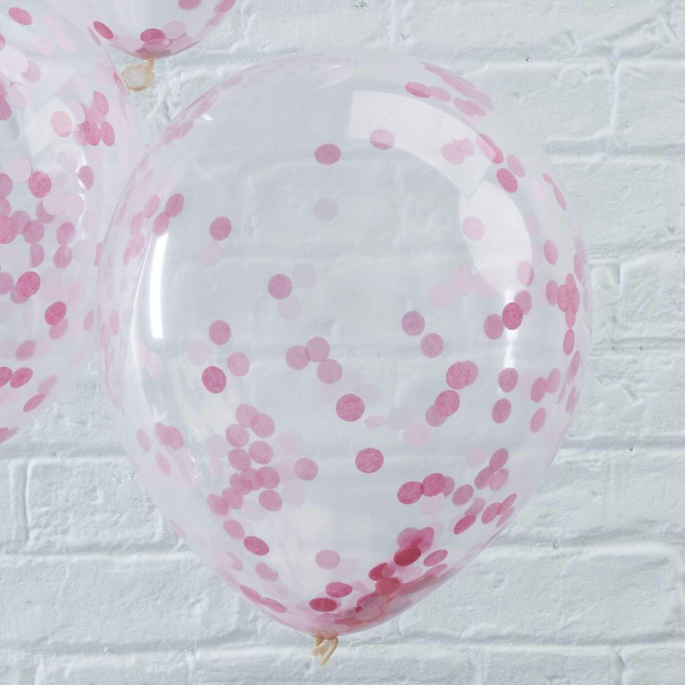 Confetti Balloons |   Pink Confetti Balloons Balloons Clear Balloons