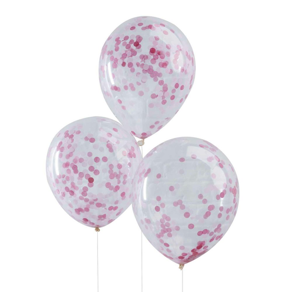 Confetti Balloons |   Pink Confetti Balloons Balloons Clear Balloons