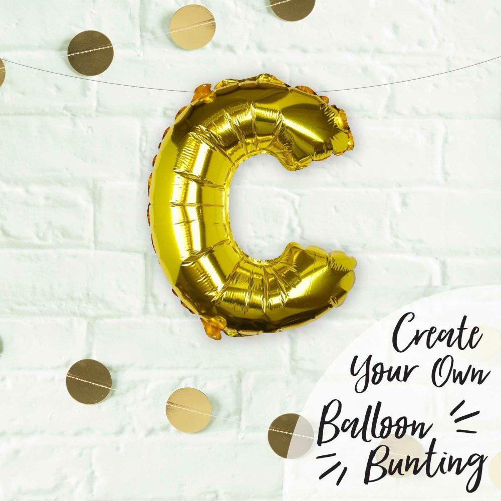 Foil Balloons |   Gold Foil Letter C Balloon Balloons Foil Balloons