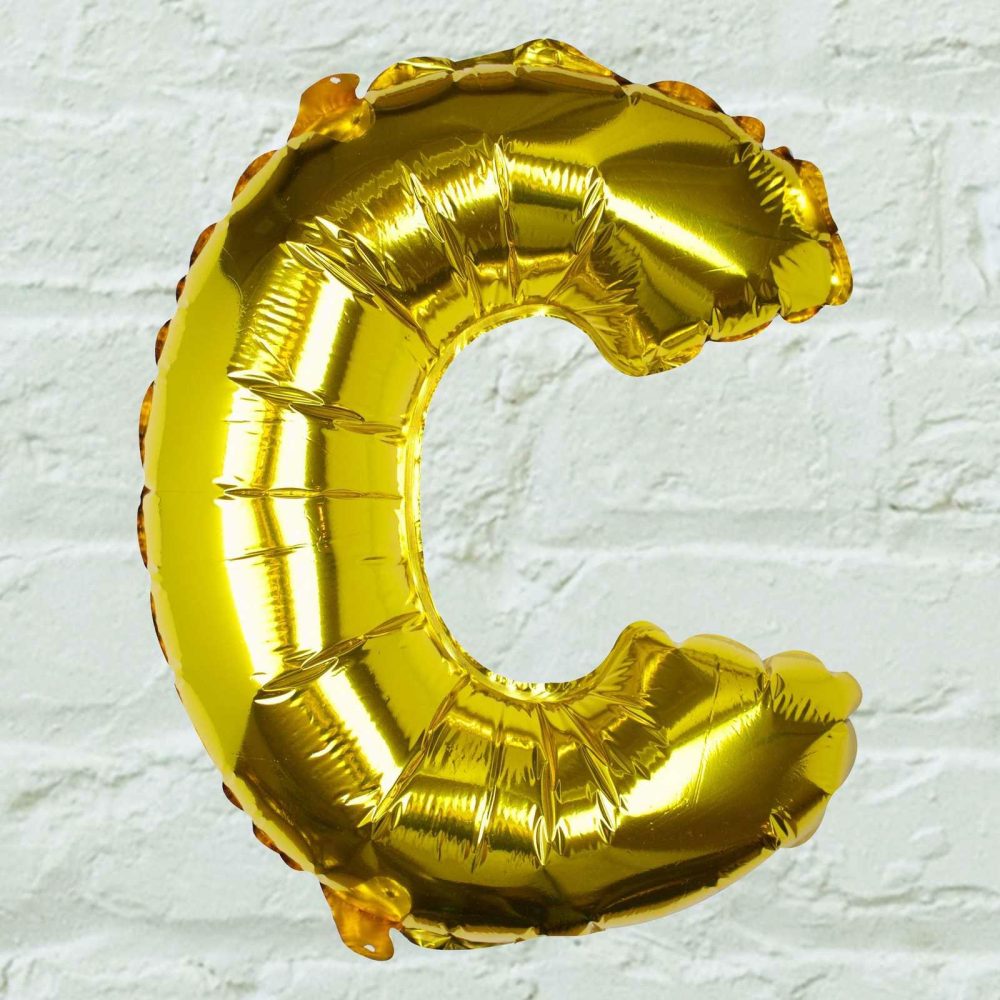 Foil Balloons |   Gold Foil Letter C Balloon Balloons Foil Balloons