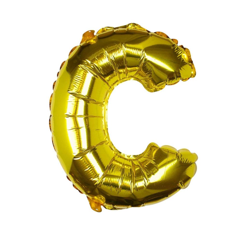 Foil Balloons |   Gold Foil Letter C Balloon Balloons Foil Balloons