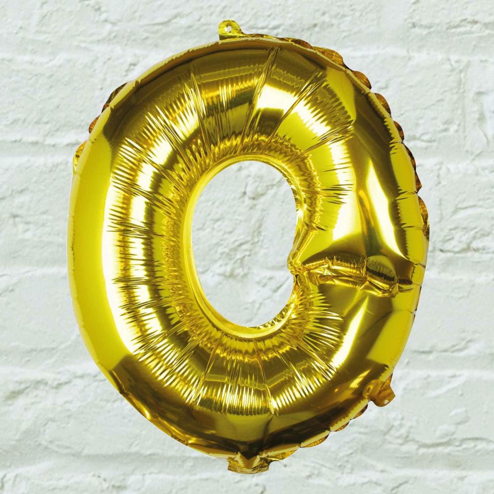 Foil Balloons |   Gold Foil Letter O Balloon Balloons Foil Balloons