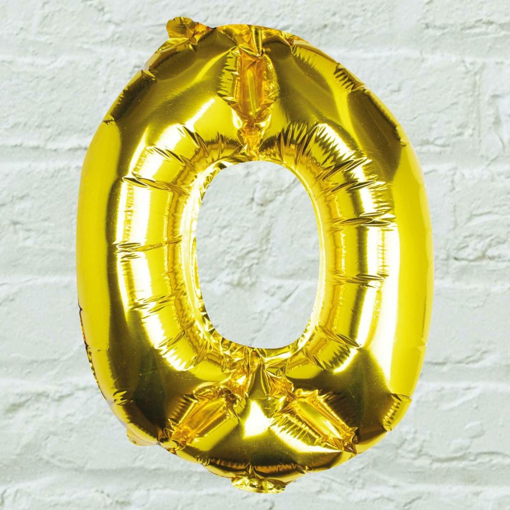 Foil Balloons |   Gold Foil Number 0 Balloon Balloons Foil Balloons