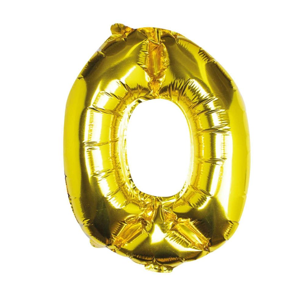 Foil Balloons |   Gold Foil Number 0 Balloon Balloons Foil Balloons